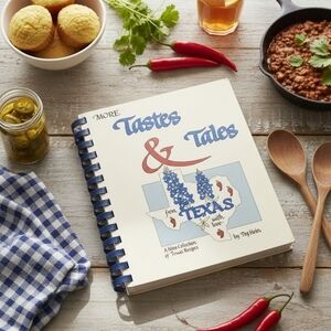Vintage MORE Tastes & Tales From Texas With Love Cookbook Peg Hein Spiral Bound